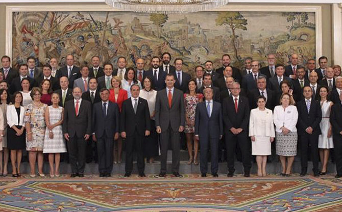 El Rey Felipe VI ha recibido a los miembros de la Asamblea General del Consejo General de Colegios de Farmacéuticos de España