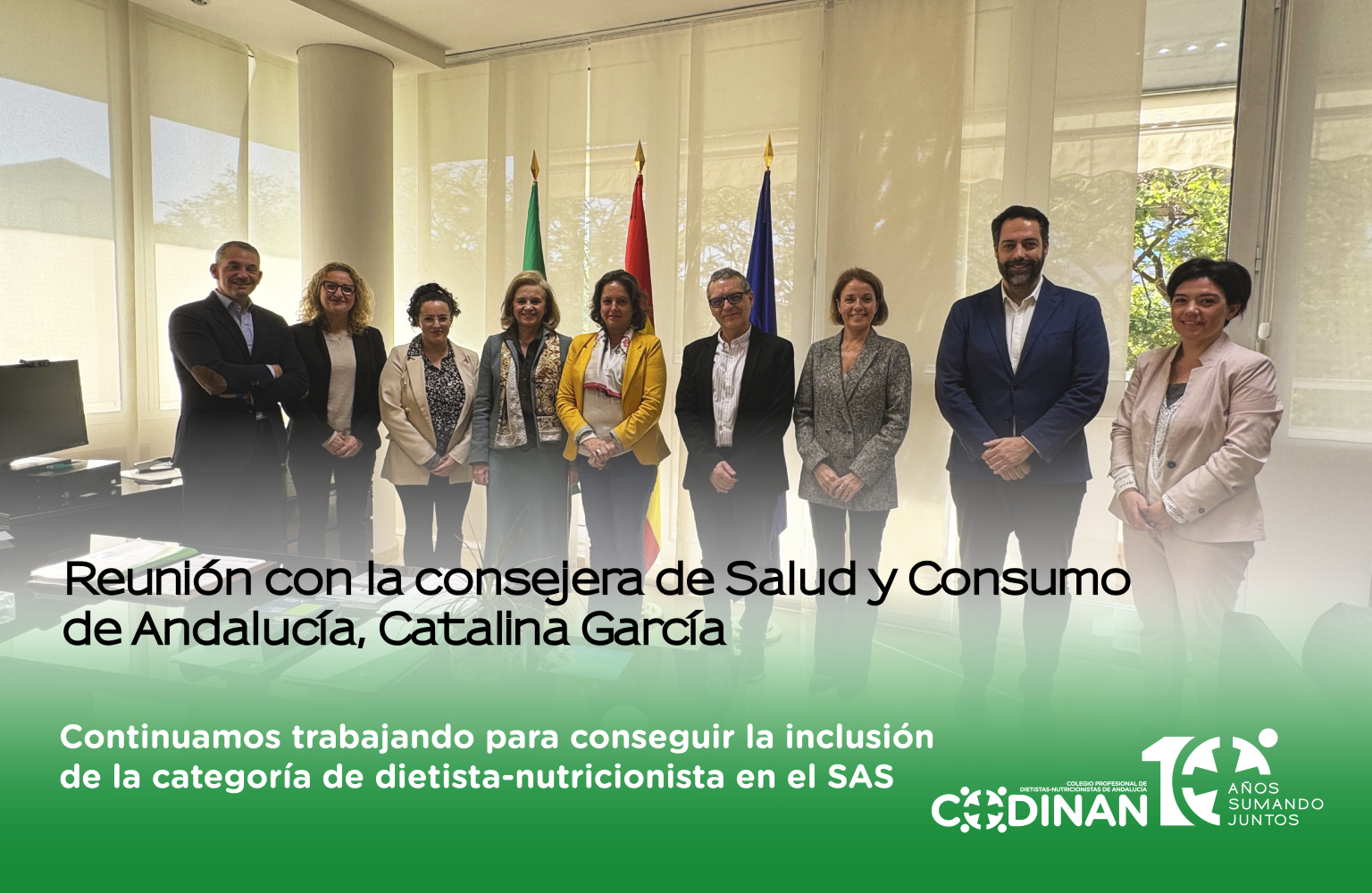 El Colegio Profesional de Dietistas-Nutricionistas de Andalucía (CODINAN) ha mantenido una reunión con la consejera de Salud y Consumo