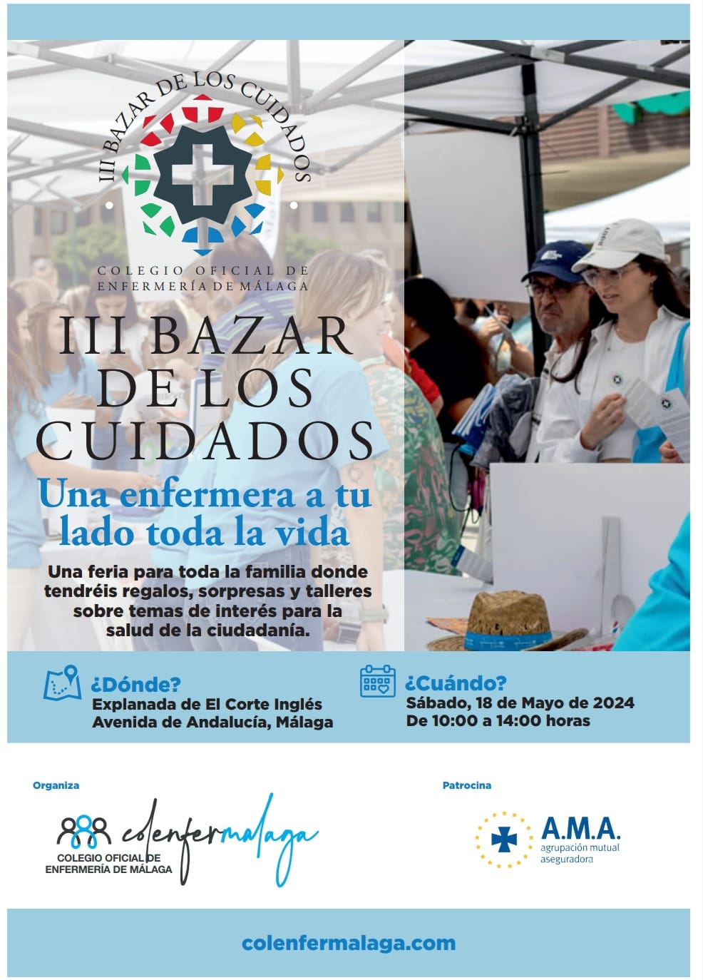 Málaga se prepara para el III Bazar del Cuidado “Una enfermera a tu lado toda la vida”